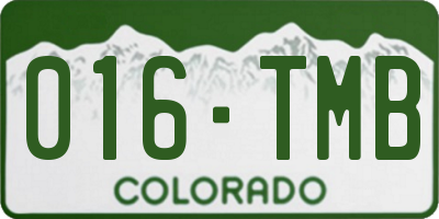 CO license plate 016TMB