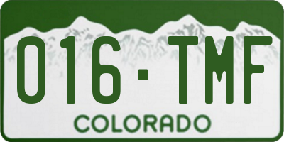 CO license plate 016TMF