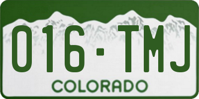 CO license plate 016TMJ