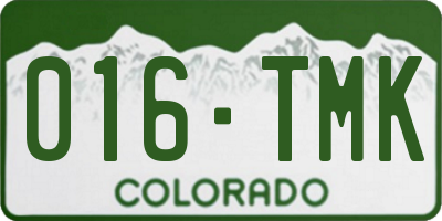 CO license plate 016TMK