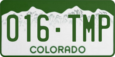 CO license plate 016TMP
