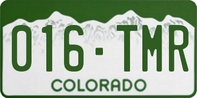 CO license plate 016TMR