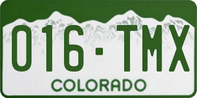 CO license plate 016TMX