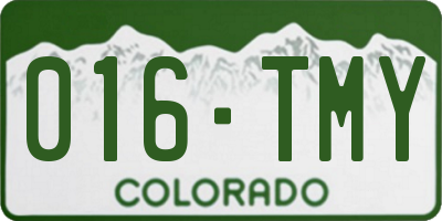 CO license plate 016TMY