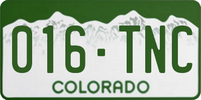 CO license plate 016TNC