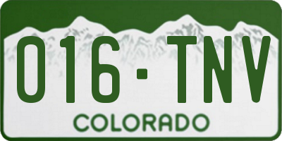 CO license plate 016TNV