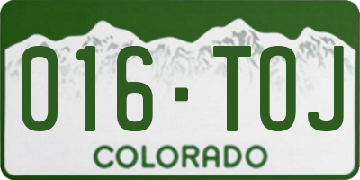 CO license plate 016TOJ