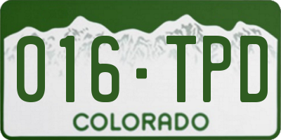 CO license plate 016TPD