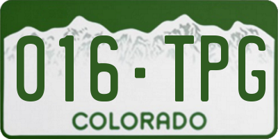 CO license plate 016TPG