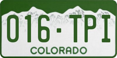 CO license plate 016TPI