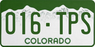 CO license plate 016TPS