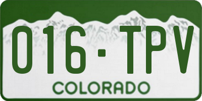 CO license plate 016TPV