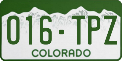 CO license plate 016TPZ