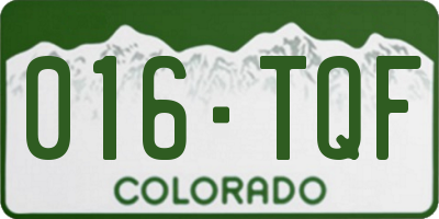 CO license plate 016TQF