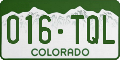 CO license plate 016TQL