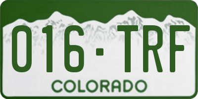 CO license plate 016TRF