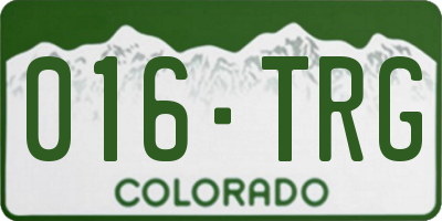 CO license plate 016TRG