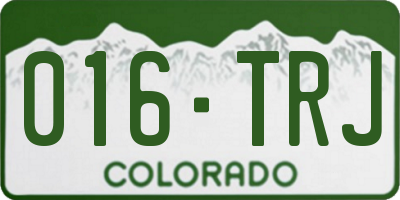 CO license plate 016TRJ