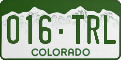 CO license plate 016TRL