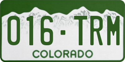CO license plate 016TRM