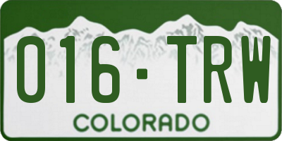 CO license plate 016TRW