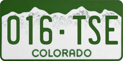 CO license plate 016TSE