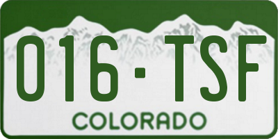 CO license plate 016TSF