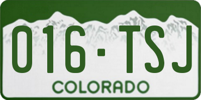 CO license plate 016TSJ