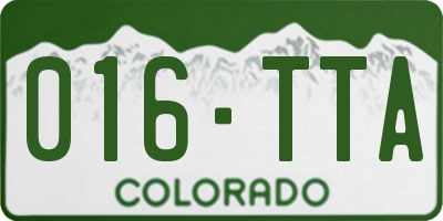 CO license plate 016TTA