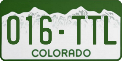 CO license plate 016TTL