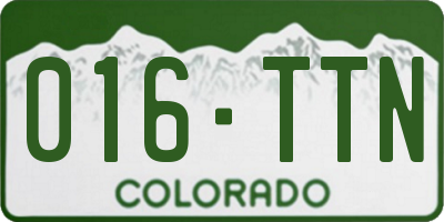 CO license plate 016TTN