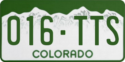 CO license plate 016TTS