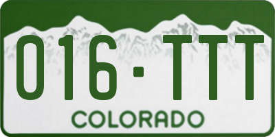 CO license plate 016TTT