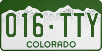 CO license plate 016TTY