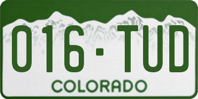 CO license plate 016TUD
