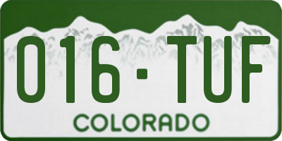 CO license plate 016TUF