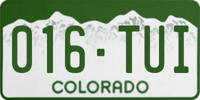 CO license plate 016TUI