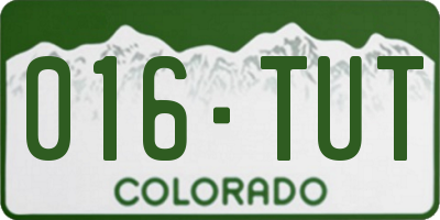 CO license plate 016TUT
