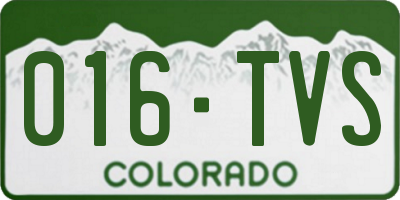 CO license plate 016TVS