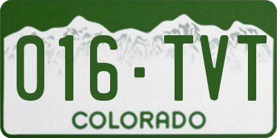 CO license plate 016TVT