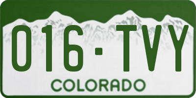 CO license plate 016TVY