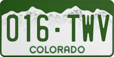 CO license plate 016TWV