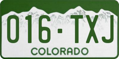 CO license plate 016TXJ