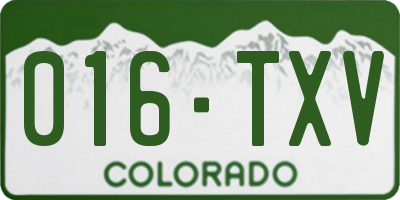 CO license plate 016TXV