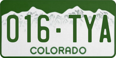 CO license plate 016TYA