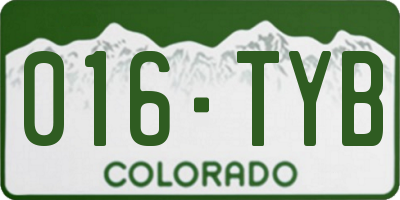 CO license plate 016TYB