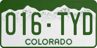 CO license plate 016TYD