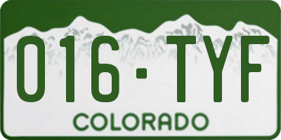 CO license plate 016TYF