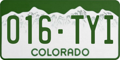 CO license plate 016TYI