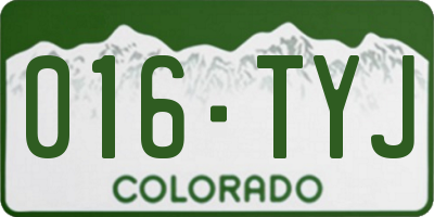 CO license plate 016TYJ